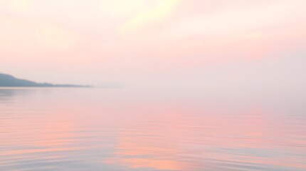Fototapeta premium Colorful sunset sky over calm sea with glowing clouds and warm evening light 