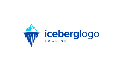 Obraz premium Vector Blue Iceberg Logo Design Template