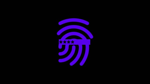 Purple fingerprint with Generate title without using the word "Title:" before it. black asterisks on a black background symbolizing censored biometric data