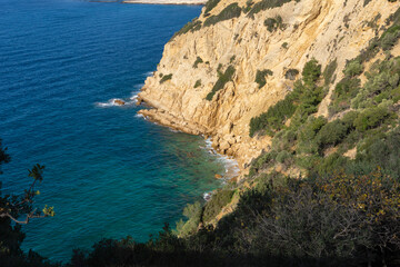 Fototapeta premium Landscape of coastline of Thassos island, Greece