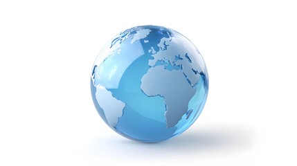 Obraz premium A 3D Rendered Globe Showing Continents and Oceans.