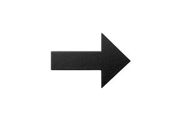 Black textured arrow symbol pointing right, indicating direction, navigation, progress, movement, and advancement on transparent background