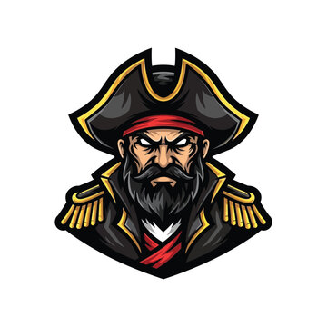 Pirate Captain Cartoon Character Illustration.