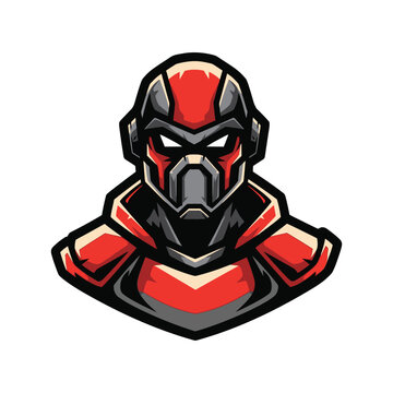 Cartoon superhero character in red armor.