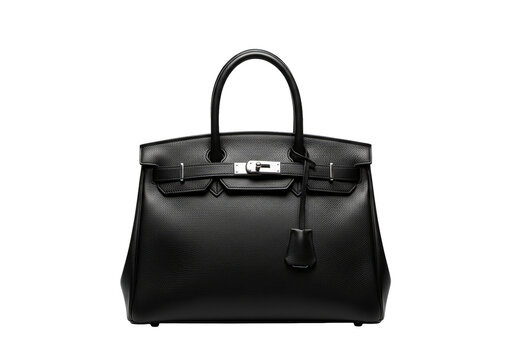 Close up of Black Leather Herm&egrave;s Birkin Bag, Studio Lighting
