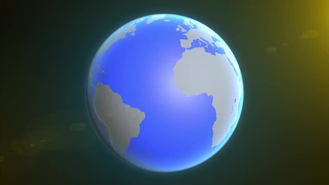 The animation shows a graphic representation of the earth and highlights the location and map of Liechtenstein colored red.