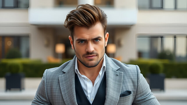 Handsome man with arrogant narcissist personality - boss with self-centered excessive sense of importance- Feel superior to others