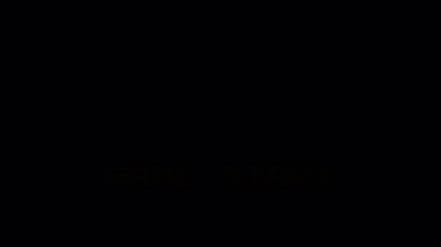 Retro 8-bit Pixel Art Game Start Text Animation on Black Background for Vintage Arcade Gaming Content 4k video