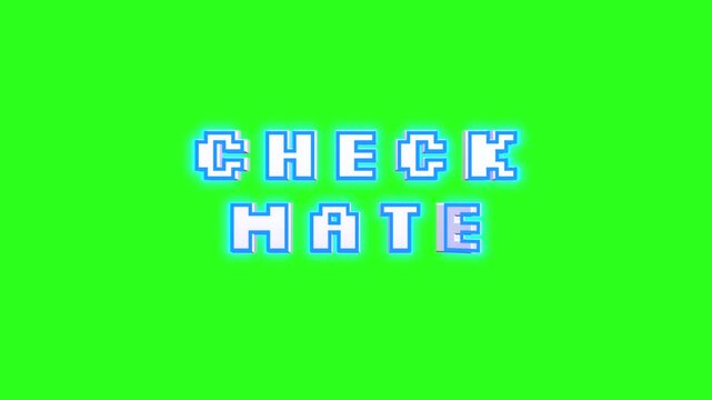 Check Mate 3D text message spinning animation on green background