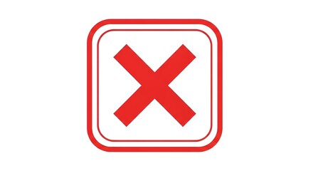 Fototapeta premium Red X symbol in a square box icon
