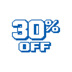 Obraz premium 30% off pixel vector Vector percentage discount sale on a white background