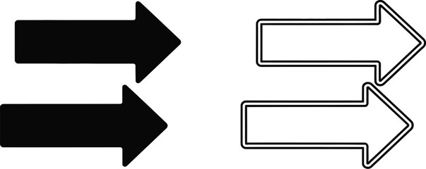 Obraz premium Arrows directional icons isolated on transparent background, Vector
