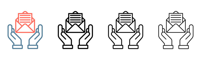 Obraz premium Email Support Icon Collection Set Different Style