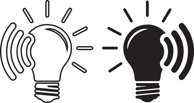 Lightbulb illustration with black drawing above design despite transparent background
