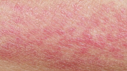 Fototapeta premium Close-Up View of Skin with Red Rash Texture and Fine Details