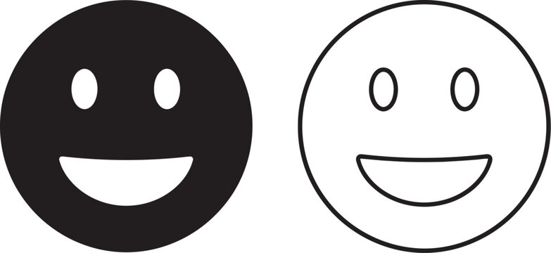 Smiling faces emotions isolated on transparent background, Vector