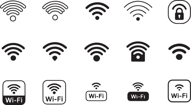 wifi logo pack styles secure unlocked hotspot map tags round square