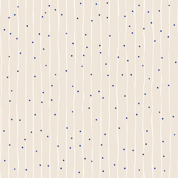  Minimal Stripe Seamless Pattern With Dots Handdrawn Lines Rustic Vector Doodle Linear Background