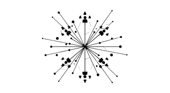 network connection nodes and lines on white background