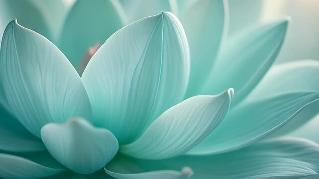 Closeup of a beautiful turquoise lotus flower in full bloom showcasing its delicate petals and serene beauty.