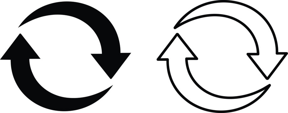 Arrows circle icons isolated on transparent background, Vector