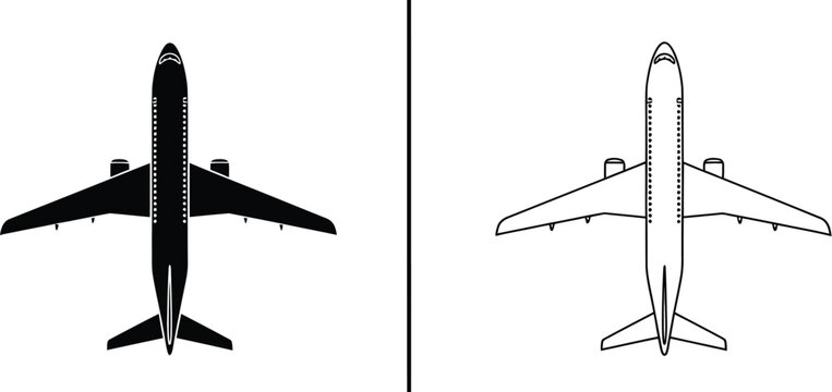 Airplane vector illustration isolated on transparent background, Vector