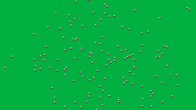 Green screen animation transition of a collection of triangular onigiri enlarging and moving to cover the screen