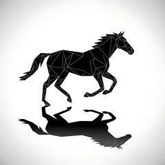 Geometric Horse Silhouette Running Free.