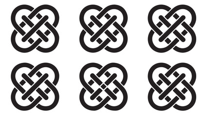 Obraz premium Celtic knot design with interwoven loops and crossing elements, traditional art motif