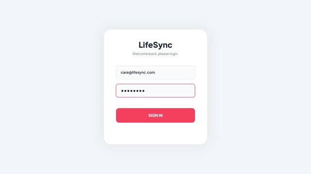 Sleek and secure digital application login screen, showcasing input fields for email and password entry with a prominent sign-in button on a minimalist user interface card