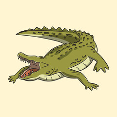 Fototapeta premium Illustration of Wild Crocodile