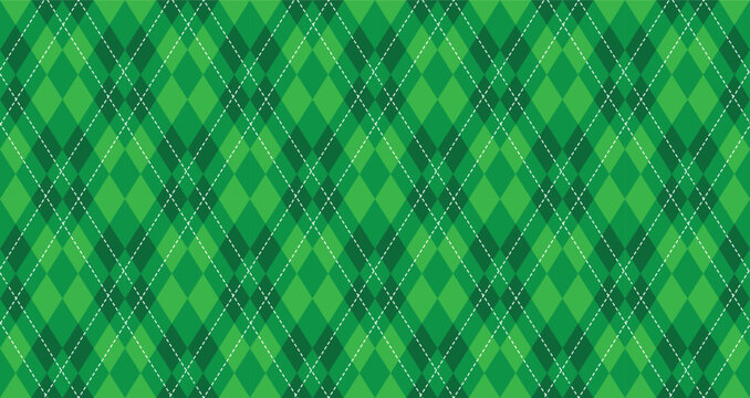 Vibrant green argyle pattern with diamond shapes and texture