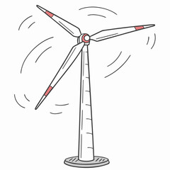 Wind turbine with rotating blades windmill renewable energy sustainability electricity © PixelFusion