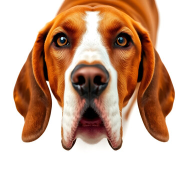 redbone coonhound breed dog on white background