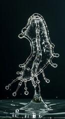 Water Droplet Splashing into Liquid Surface.