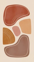 Obraz premium Abstract shapes in earthy tones composition.