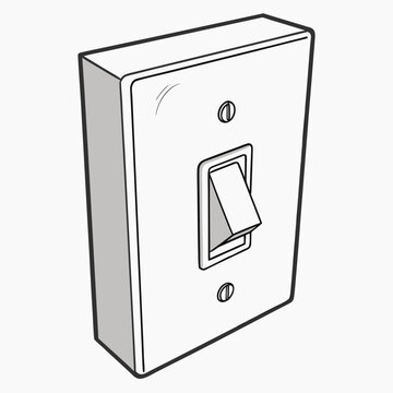 Light switch with toggle and screws toggle switch electrical device home automation white color