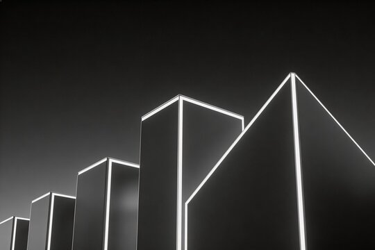 Abstract glowing geometric shapes