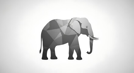 Fototapeta premium Geometric polygonal elephant illustration design.