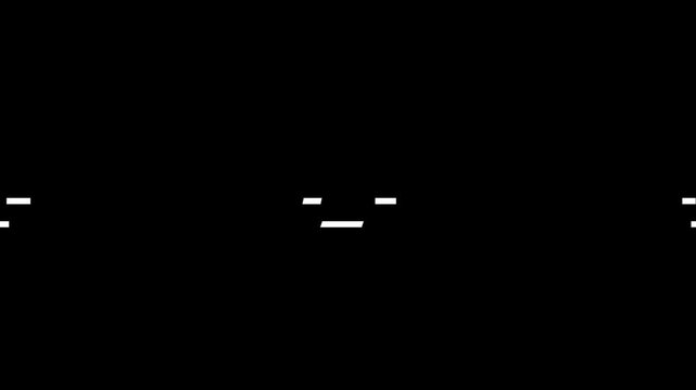 Blank expression simple line icon emoji or kaomoji animation on black background