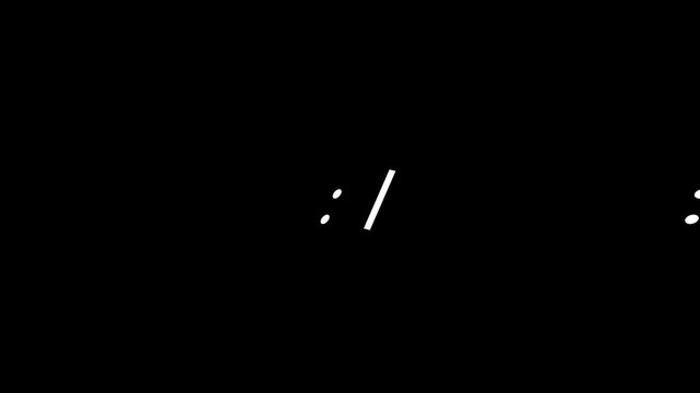 Minimal sad kaomoji emoji loop animation on black background