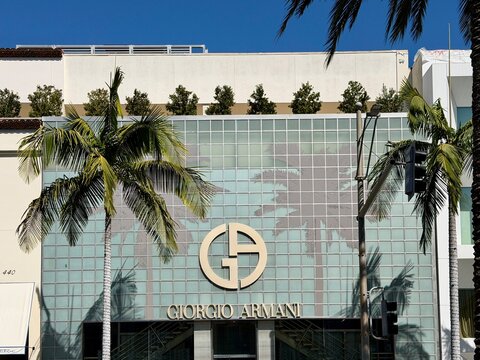 Giorgio Armani Beverly Hills boutique flagship store on Rodeo Drive in Beverly Hills, California