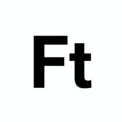 Obraz premium Simple graphic of the letters F and t in black on a white background
