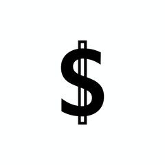 Fototapeta premium A Simple, Bold Dollar Sign Icon Representing Finance and Money with a Clean White Background