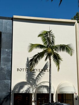 The Bottega Veneta Beverly Hills Flagship upmarket Italian brand store on Rodeo Drive
