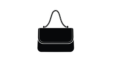 Fototapeta premium Vector black handbag icon