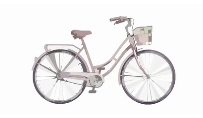 Fototapeta premium Vintage romantic bicycle watercolor vector illustration