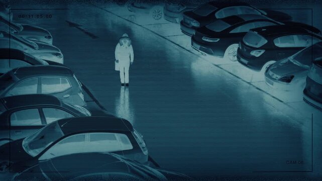 CCTV Anonymous People In City, X-Ray View Crime Concept
