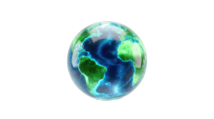 Fototapeta premium 3D render of Earth with realistic continents and global atmosphere in soft light