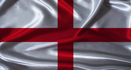 Fototapeta premium England flag with cloth textured background. National flag of England with realistic texture
